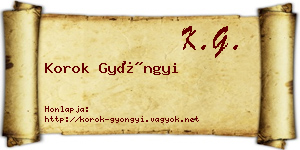 Korok Gyöngyi névjegykártya