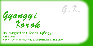 gyongyi korok business card